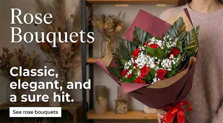 Elegant and fresh rose bouquets with home delivery in Palma de Mallorca.